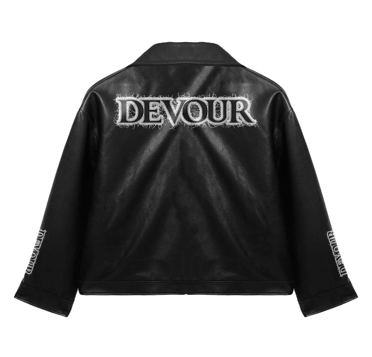Leather Boxy Fit Jacket