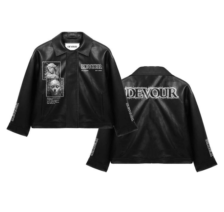Leather Boxy Fit Jacket